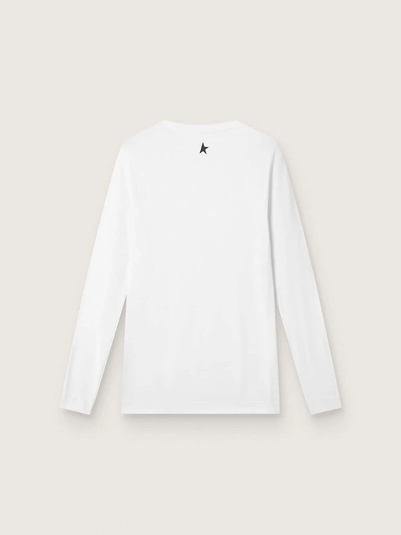 Men's white long-sleeve sports top