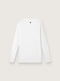 Men's white long-sleeve sports top