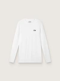 Men's white long-sleeve sports top