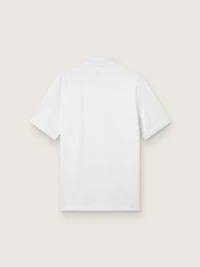 Men's white sports zipped polo shirt