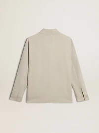 Men's khaki wool blend coach jacket