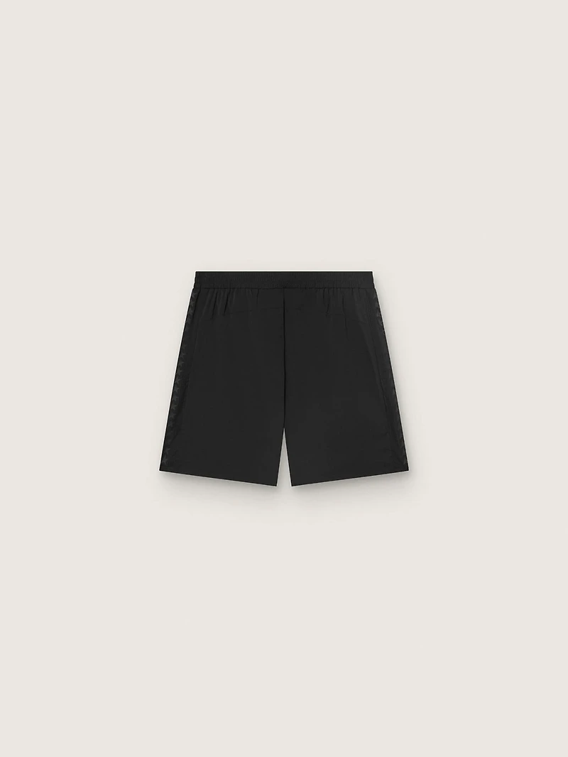 Men's black double-layer sports shorts