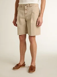 Men's Bermuda shorts beige denim with a lived-in look finish