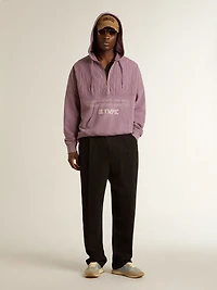 Men's military-green jersey polo with embroidery