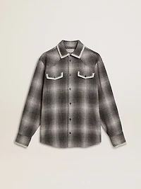 Men's gray shirt with white embroidery