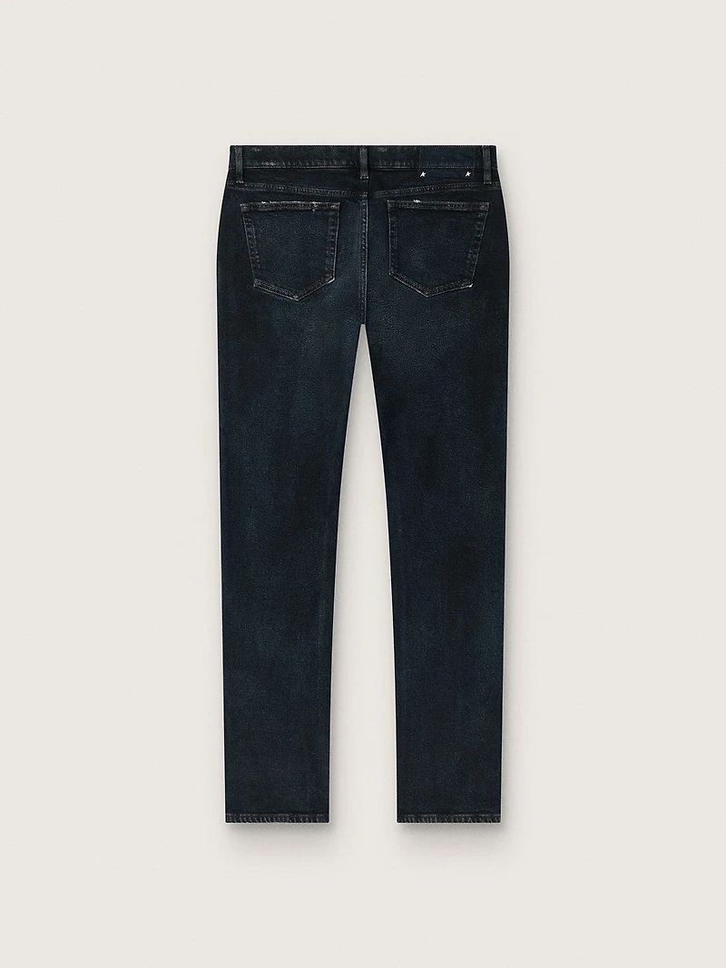 Men’s slim-fit jeans dark indigo stretch denim