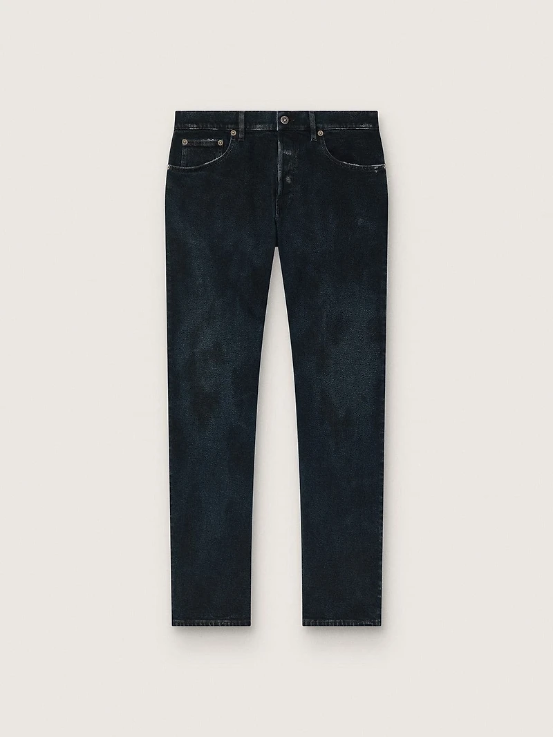 Men’s slim-fit jeans dark indigo stretch denim