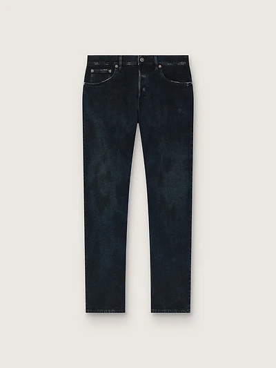 Men’s slim-fit jeans dark indigo stretch denim