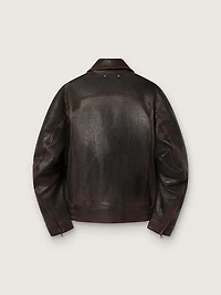 Men’s bomber jacket burgundy nappa leather