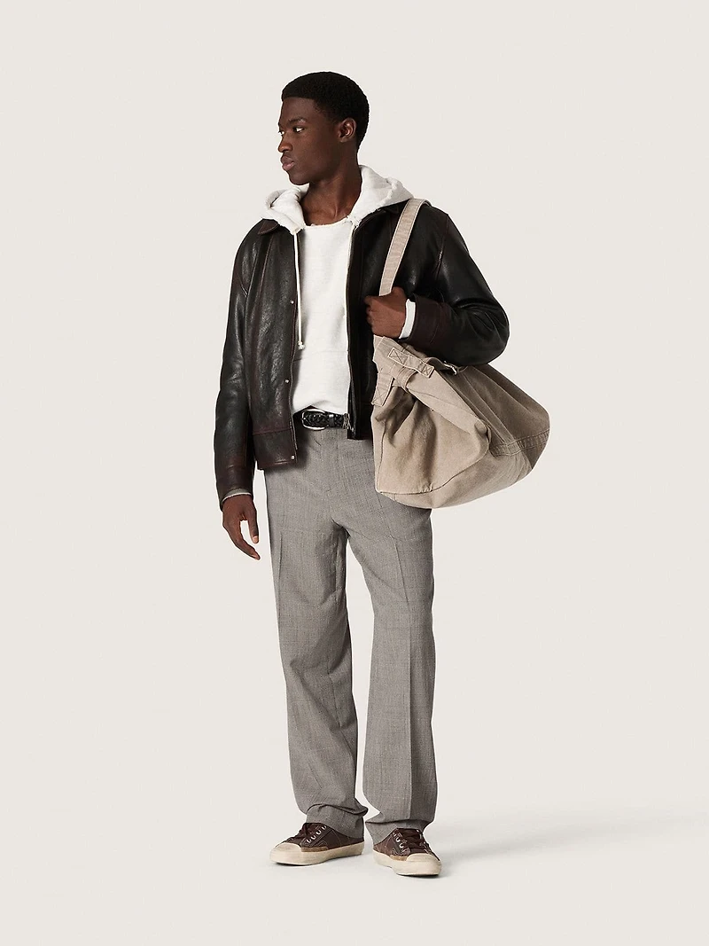 Men’s bomber jacket burgundy nappa leather