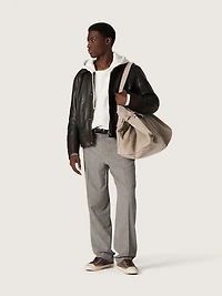 Men’s bomber jacket burgundy nappa leather