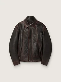 Men’s bomber jacket burgundy nappa leather