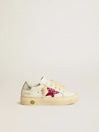 May Teen with fuchsia glitter star and laminated leather heel tab