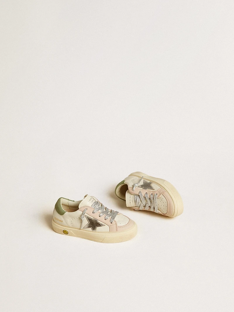 May Teen in nappa with silver star and olive green heel tab