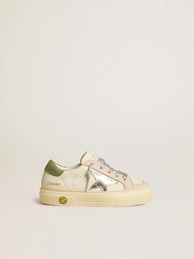 May Teen in nappa with silver star and olive green heel tab