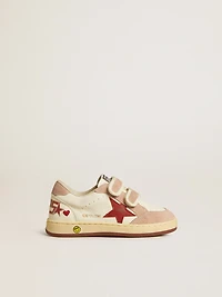 Ball star Teen nappa and suede with red embroidered heart