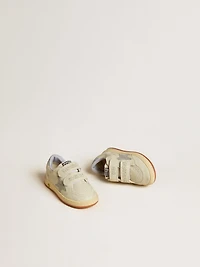 Ball star Teen white leather with powder blue and heel tab