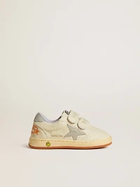 Ball star Teen white leather with powder blue and heel tab