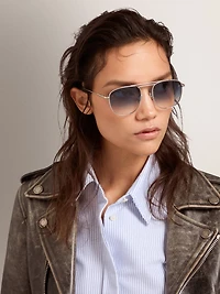 Sunframe Roger aviator model with silver frame