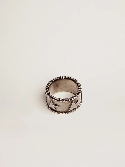 Band ring in antique silver color