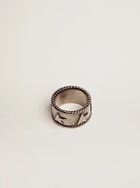 Band ring in antique silver color