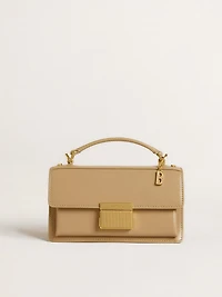 Letter B charm in gold-colored brass with crystals