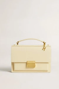 Letter charm in gold-colored brass with crystals