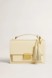 Letter charm in gold-colored brass with crystals