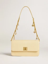 Letter O charm in gold-colored brass with crystals