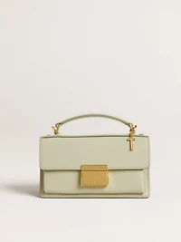 Letter T charm in gold-colored brass with crystals