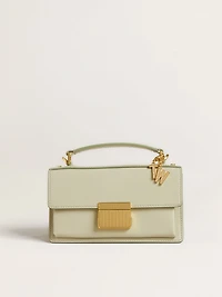 Letter T charm in gold-colored brass with crystals