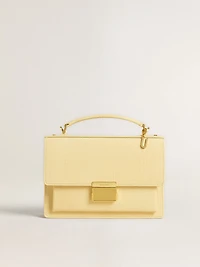 Letter U charm in gold-colored brass with crystals