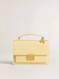 Letter U charm in gold-colored brass with crystals