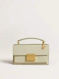 Letter W charm in gold-colored brass with crystals