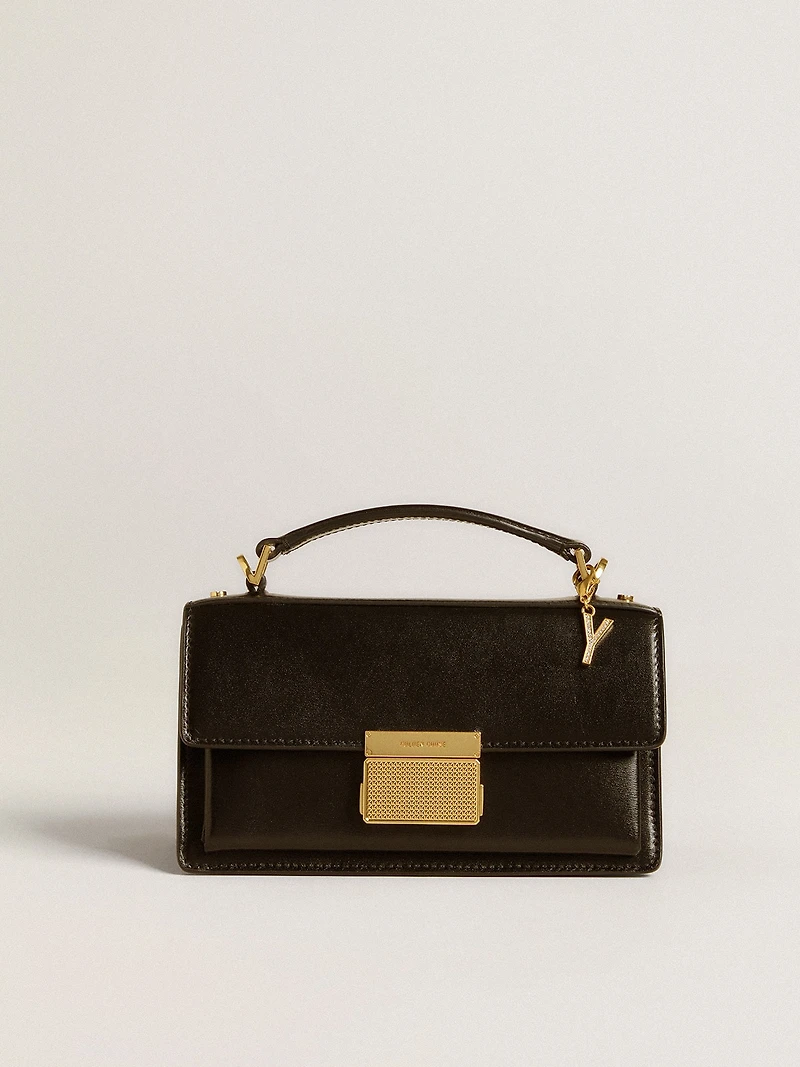 Letter Y charm in gold-colored brass with crystals