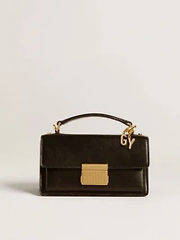 Letter Y charm in gold-colored brass with crystals