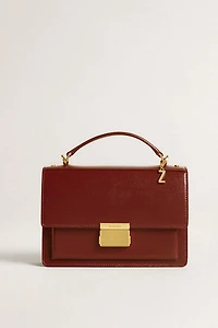 Letter Z charm in gold-colored brass with crystals