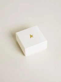 Key-shaped charm in gold-colored brass with crystals