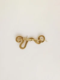 CNY antique gold snake-shaped pin