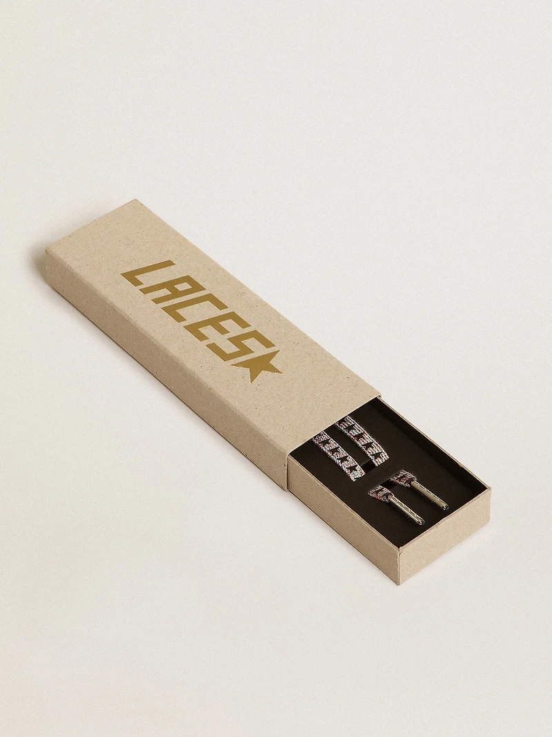 Multicolor Lurex laces with contrasting black stars