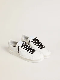 Black cotton laces with contrasting silver logo