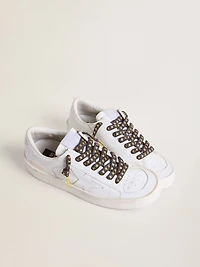 Dark gray Lurex laces with contrasting gold stars