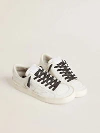 Worn-black cotton laces with logoed aglet