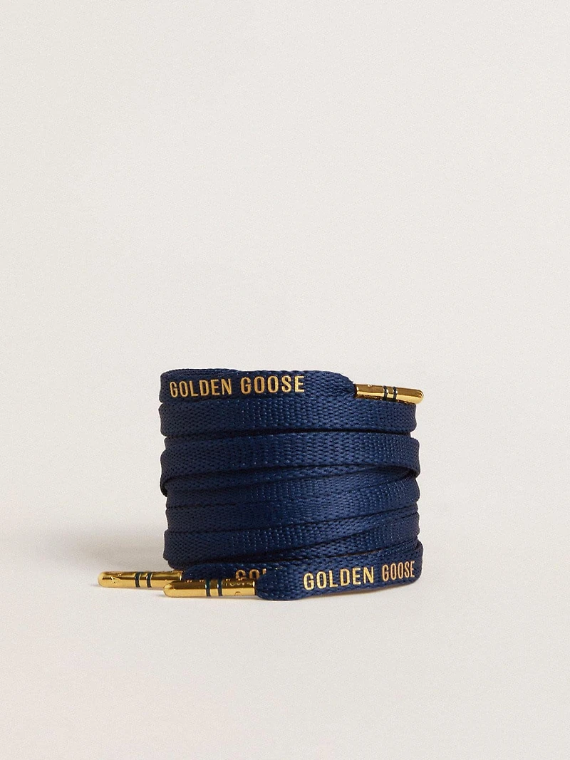 cotton laces with contrasting gold-colored logo