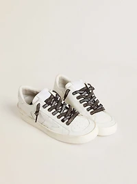 Black cotton laces with silver Swarovski crystals and white logo