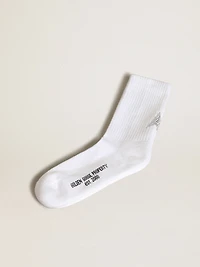 White socks with crystal star on the back