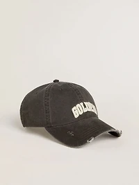 Gray cotton baseball cap with a lived-in finish