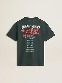 Black T-shirt with multicolor print