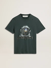 Black T-shirt with multicolor print