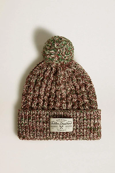 Multicolored wool beanie with pompom